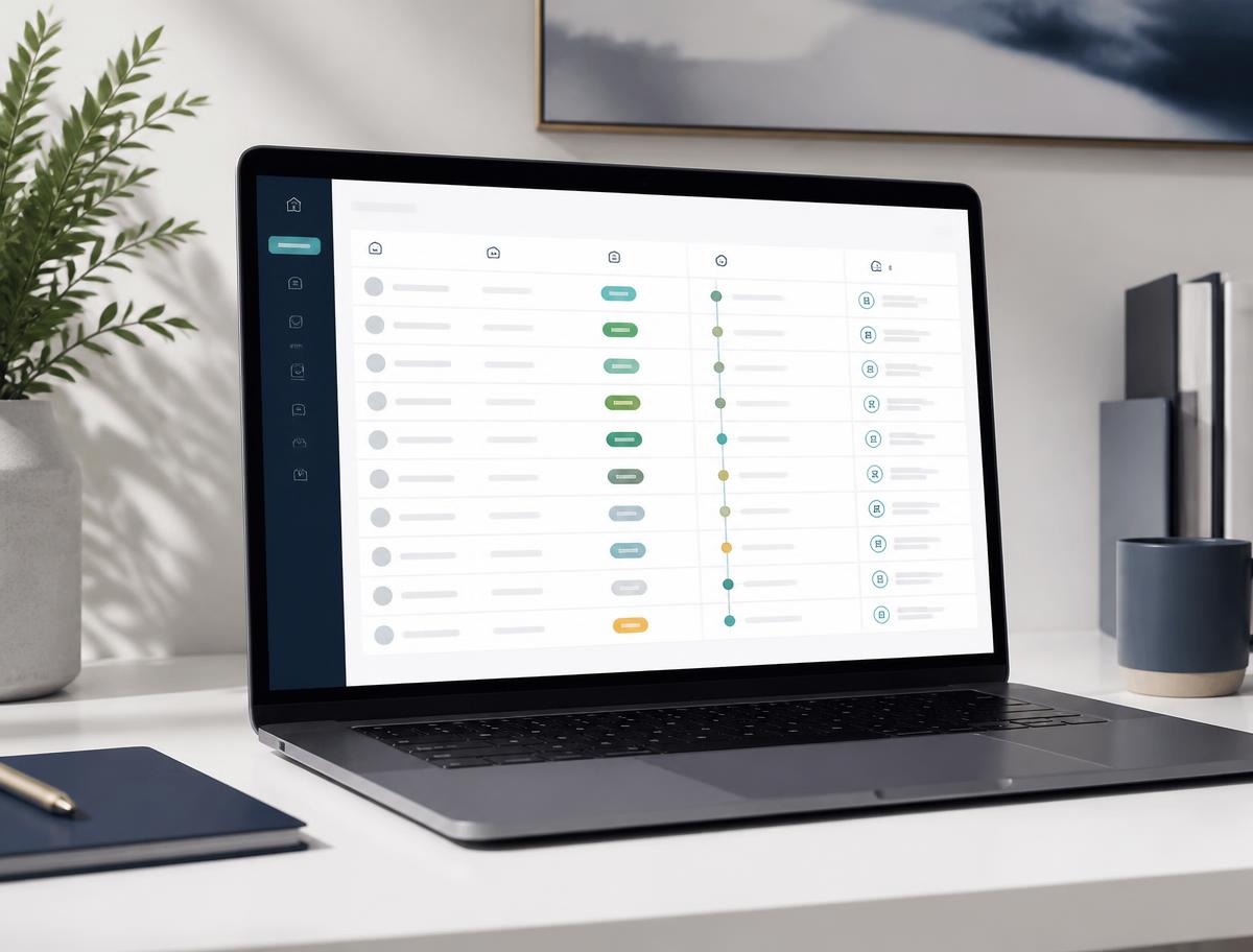Lead and follow-up tracker displayed on a laptop